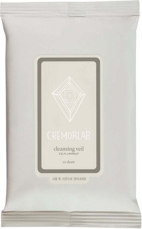 Cremorlab Салфетки для снятия макияжа T.E.N. Cremor Cleansing Veil 10 шт