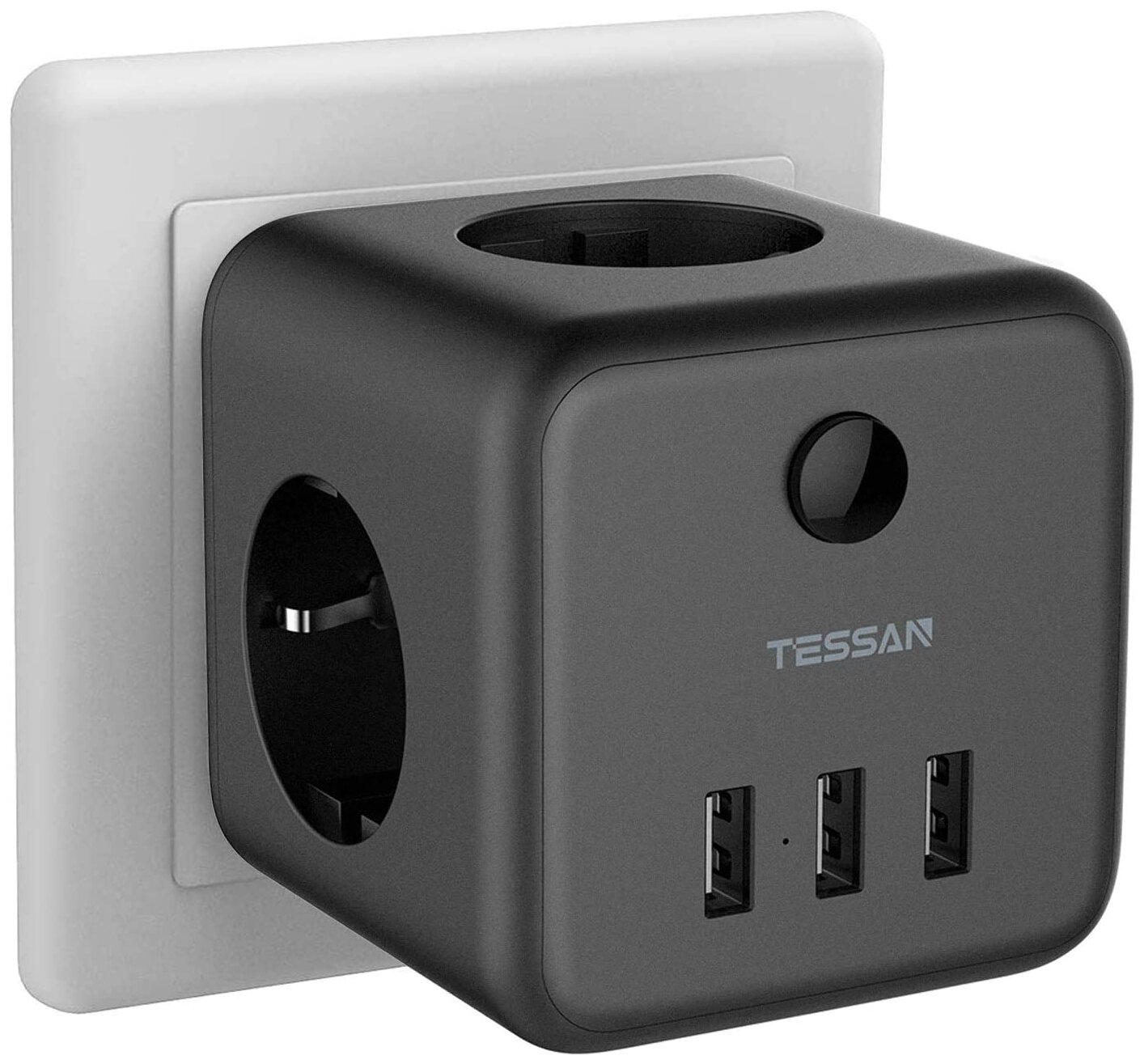 Сетевой фильтр Tessan Ts-301-de 3 Sockets Black .