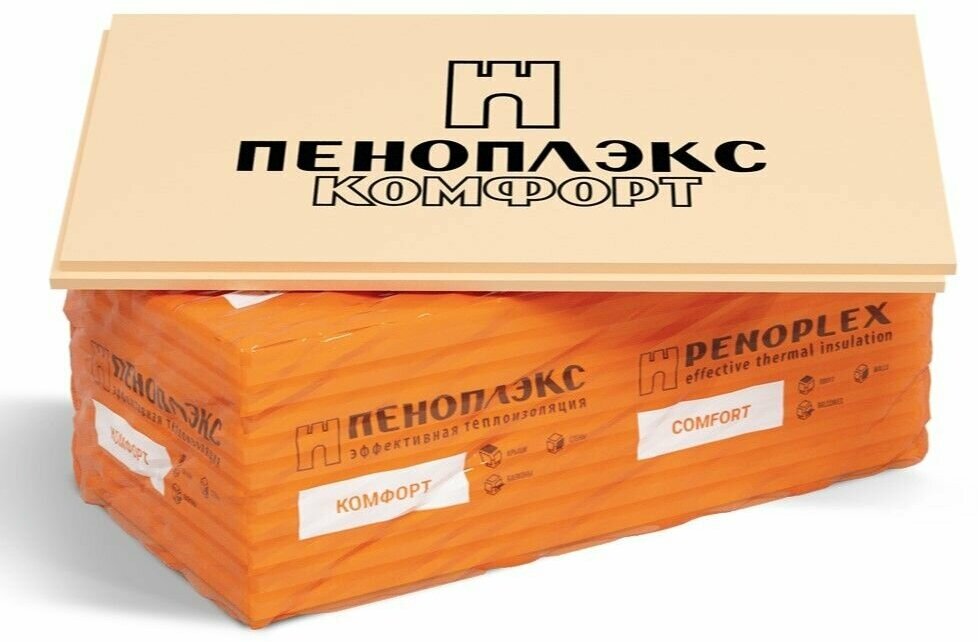Пеноплекс Комфорт 40 мм (10 плит). Утеплитель для стен, крыши, пола. Экструзионный пенополистирол 40х585х1185 мм — фото 1