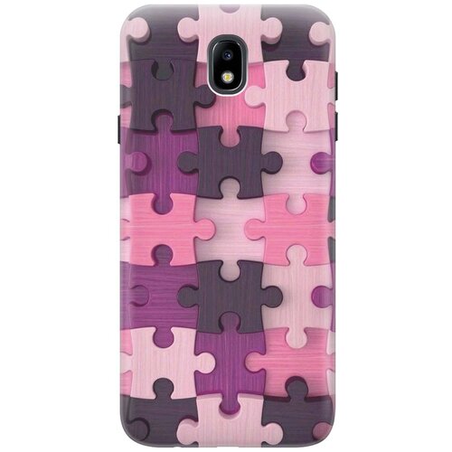 фото Gosso ультратонкий силиконовый чехол-накладка для samsung galaxy j7 (2017) с принтом "сиреневый паззл"