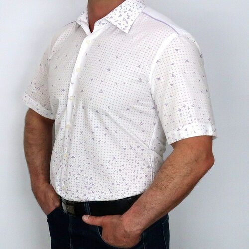 Рубашка Bottoner, нарядный стиль, прилегающий силуэт, классический воротник, короткий рукав, без карманов, без карманов, размер S, белый