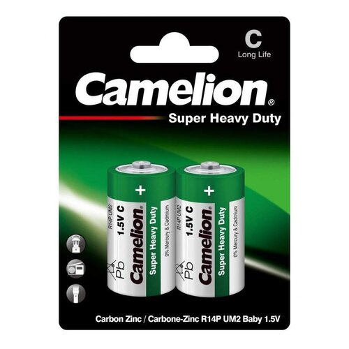 Батарейка Camelion R14P BP2G, 2 шт.