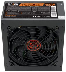 Блок питания Ginzzu SB450 ATX, 12cm fan, 20+4pin +4Pin, 2*SATA, 2*IDE Черный