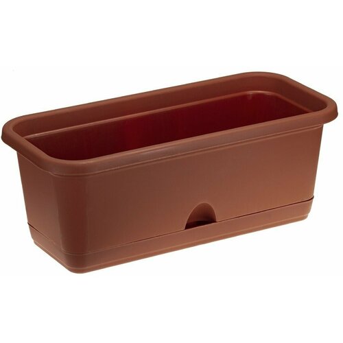 IDEA Ящик балконный с поддоном, 40 см, цвет терракотовый коричневый