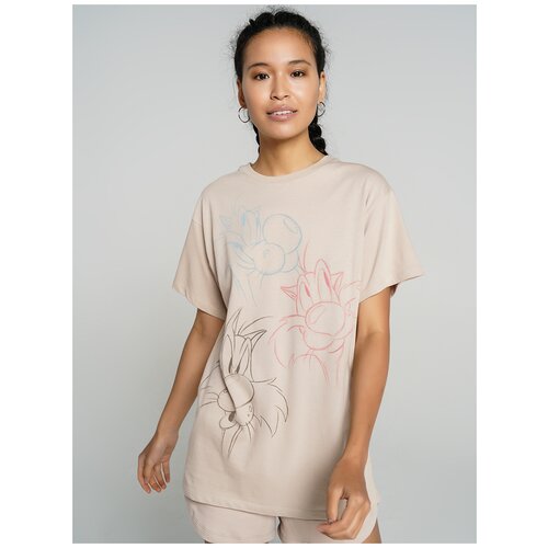 фото Футболка с кор.рукавом твое 71351 размер xs, светло-бежевый, women