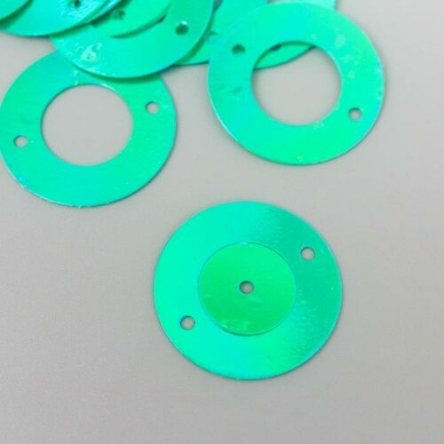 Пайетки Круг в кольце зелёные набор 30 гр d-2 см 5 наборов пайетки круг серебро набор 30 гр d 2 5 см