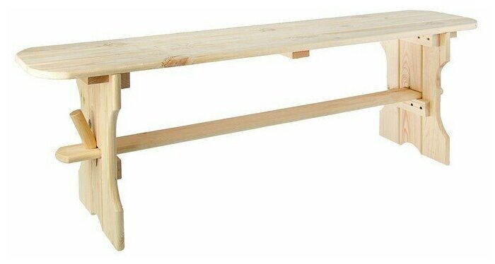 фото Лавка с фигурными ножками, из сосны, 120х27х42 см