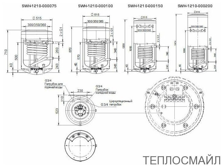 Бойлер косвенного нагрева настенный 150 л Stout (SWH-1210-050150) - фотография № 6