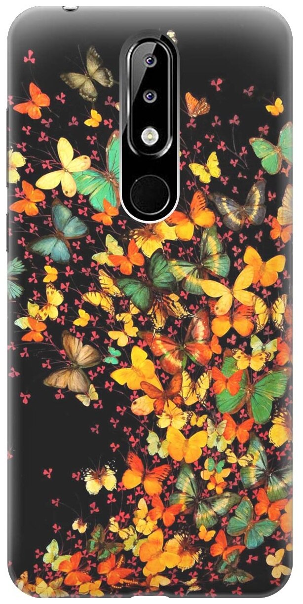 RE:PAЧехол - накладка ArtColor для Nokia 5.1 Plus / X5 (2018) с принтом "Взрыв бабочек"
