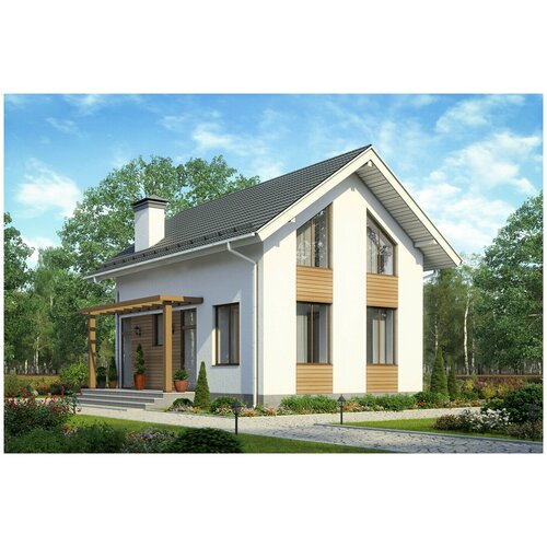 Проект газобетонного дома Catalog-Plans-58-67 (87,75кв. м, 9,7x6,5м, газобетон 400)