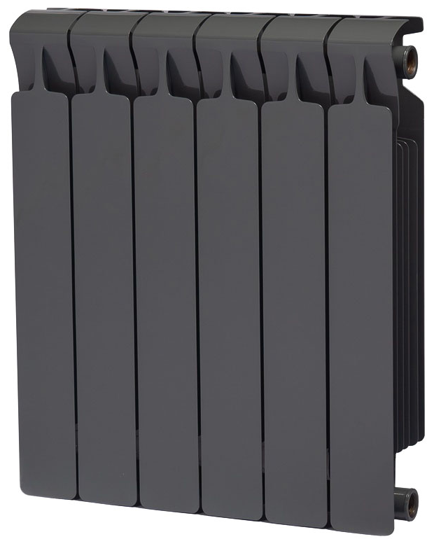 Секционный биметаллический радиатор Rifar Monolit 500 06 секций с боковым подключением Железно-серый RAL 7011