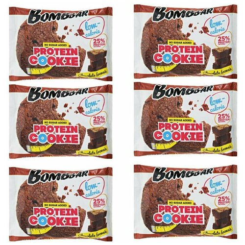 Протеиновое низкокалорийное печенье Bombbar Без сахара Шоколадный брауни 40 гр (6 шт) протеиновое печенье bombbar шоколадный брауни 1 мл