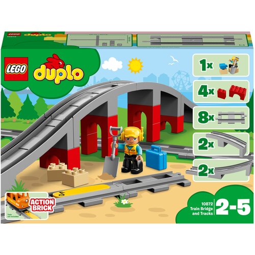 Конструктор LEGO DUPLO Town 10872 Железнодорожный мост, 26 дет. конструктор lego duplo town 10882 рельсы 23 дет