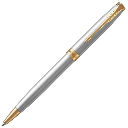 Ручка шариковая Parker Sonnet Core K527 1931507 Stainless Steel GT M черные чернила подар. кор.