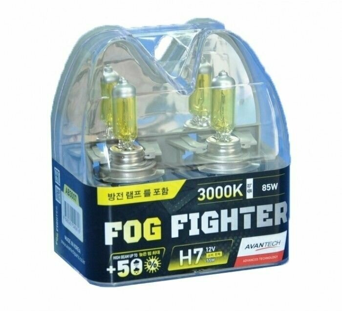 Лампа галогенная Avantech Fog Fighter H7 12V 55W 3000K 2  (блистер)