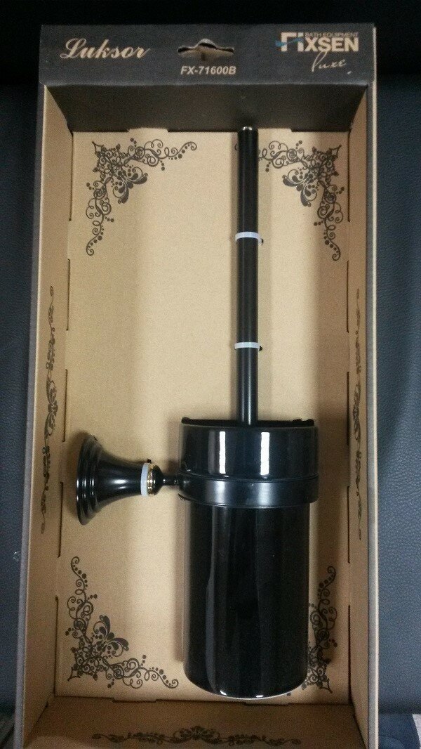 Ёрш для унитаза Fixsen Luksor, черный (FX-71613B)