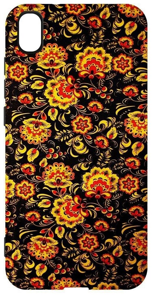 Чехол-накладка Krutoff Soft Case Хохлома для Xiaomi Redmi 7A черный