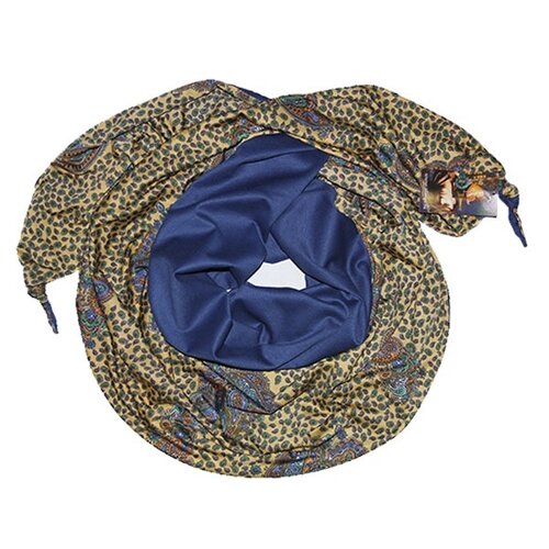 фото Двойной комбинированный шарф-долька оланж ассорти с узелками серия "хорошие гены"