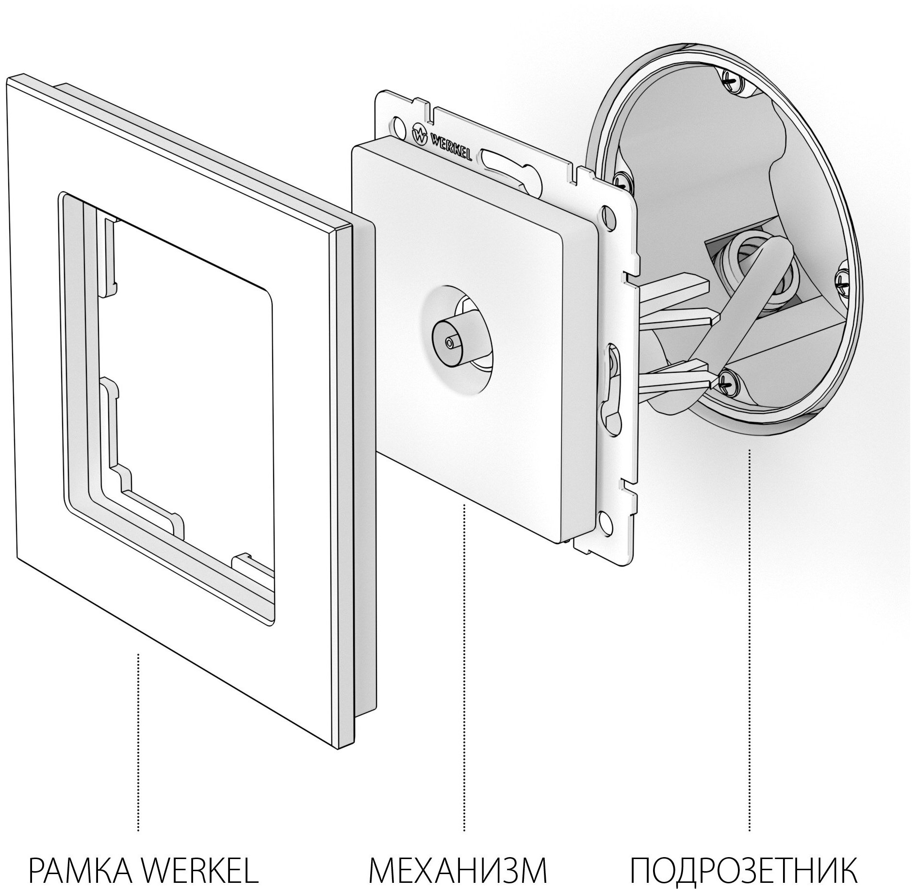 Розетка ТВ оконечная Werkel W1183006 серебряная a051496 - фотография № 2