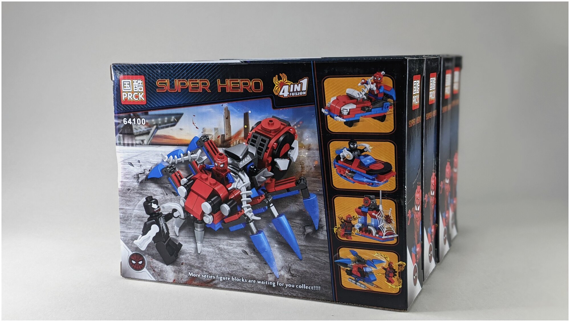 Конструктор детский пластмассовый PRCK "Super Hero Spiders " 4 в 1 полный комплект
