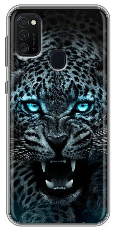 Дизайнерский силиконовый чехол для Galaxy M21 / Samsung Galaxy M21 Темный леопард