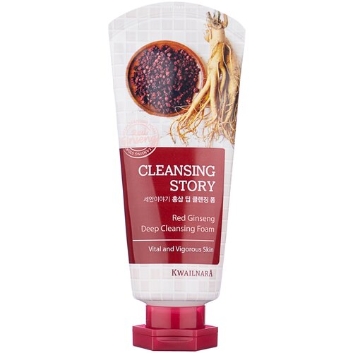 Kwailnara пенка для умывания Cleansing Story Red Ginseng, 120 мл, 120 г welcos kwailnara пенка green tea moist cleansing foam 180 гр 2 шт