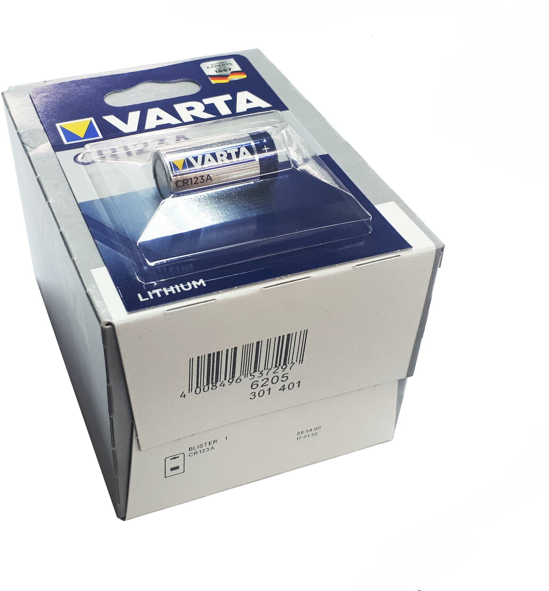 Батарейка Varta CR123A Lithium 3V BOX10 , 10шт.