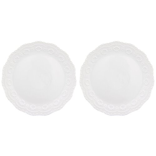 фото Набор тарелок для закуски elan gallery "белый узор" 20,5см, 2 предмета