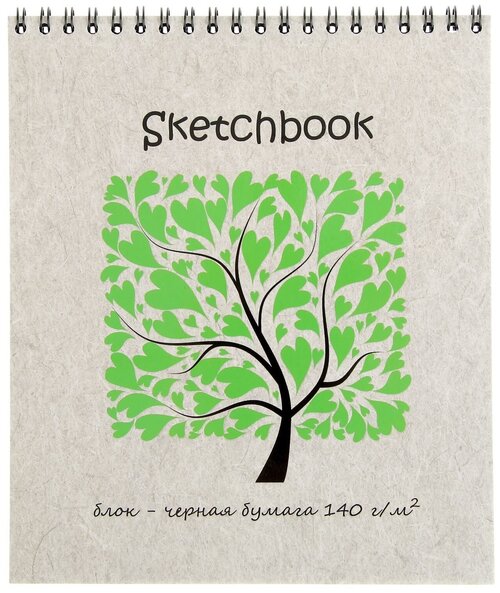 Скетчбук для зарисовок Полином Sketchbook Black  21 х 14.8 см (A5), 140 г/м², 20 л.