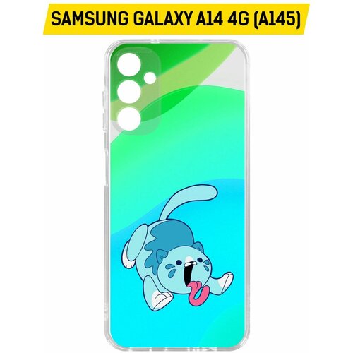 Чехол-накладка Krutoff Clear Case Хаги Ваги - Конфетная Кошка для Samsung Galaxy A14 4G (A145) чехол накладка krutoff soft case хаги ваги кошка пчёлка для samsung galaxy a14 4g a145 черный