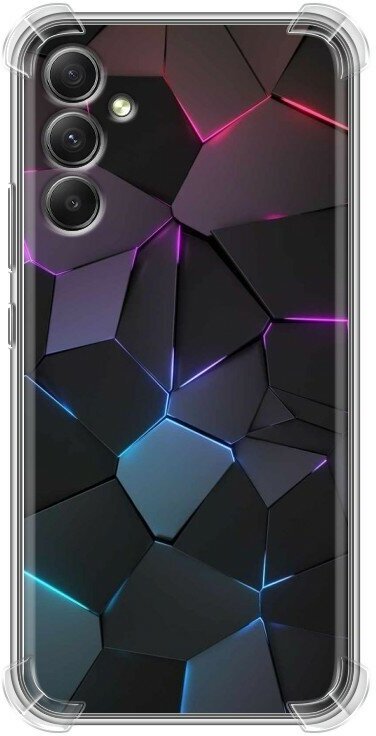 Дизайнерский силиконовый с усиленными углами чехол для Гэлакси А34 5Ж / Samsung Galaxy A34 5G Геометрия неона