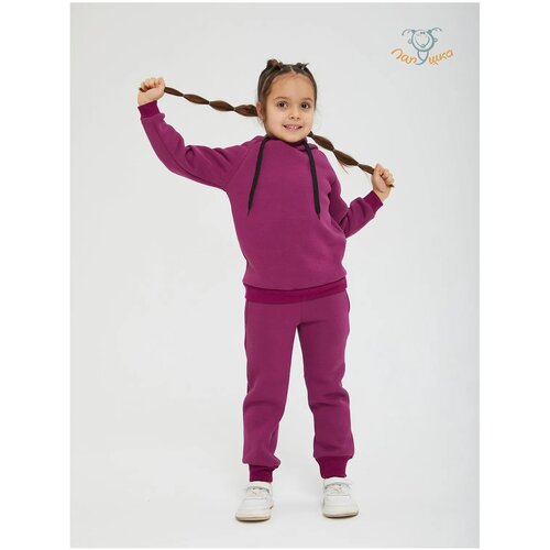 Комплект одежды Лапушка, толстовка и брюки, спортивный стиль, размер 98, фиолетовый