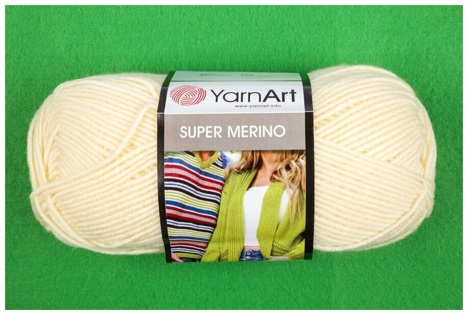 Пряжа Super Merino (1 шт), 300м. 100г, YarnArt, цвет: 256 молочный