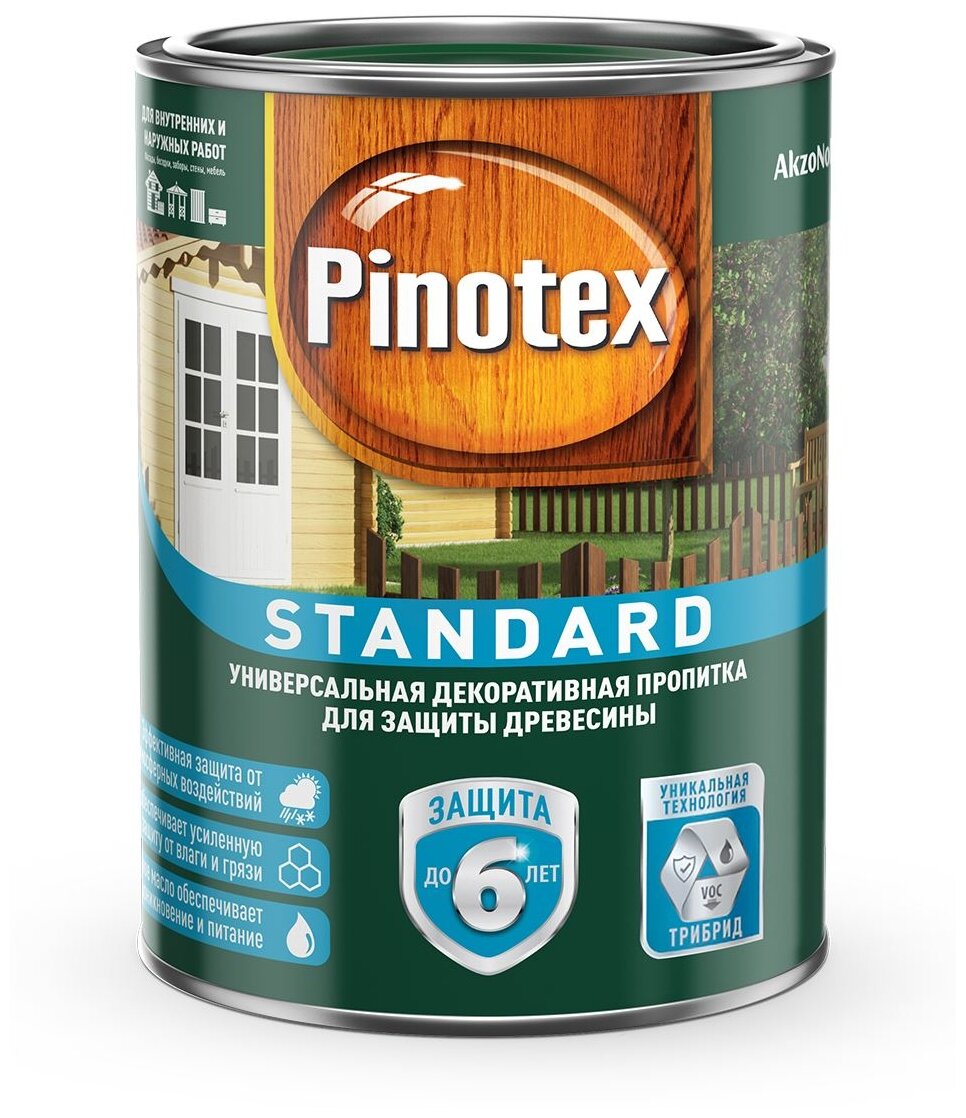 Пропитка восковая для древесины Pinotex Standard (0,9л) палисандр