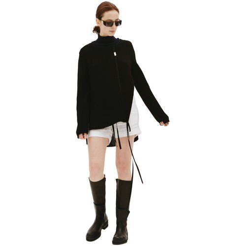 фото Ann demeulemeester черный свитер irene с разрезами m