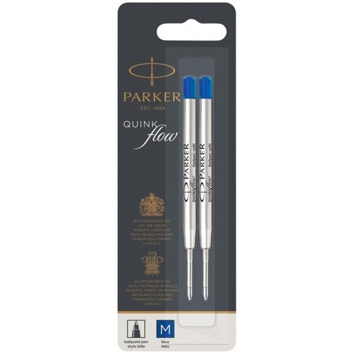 Parker 1950373 Синий шариковый стержень parker quinkflow z08 (m - 1мм), в блистере (2шт) стержень шариковый parker quinkflow z08 1950373 m 1мм синие чернила блистер 2шт 7647655