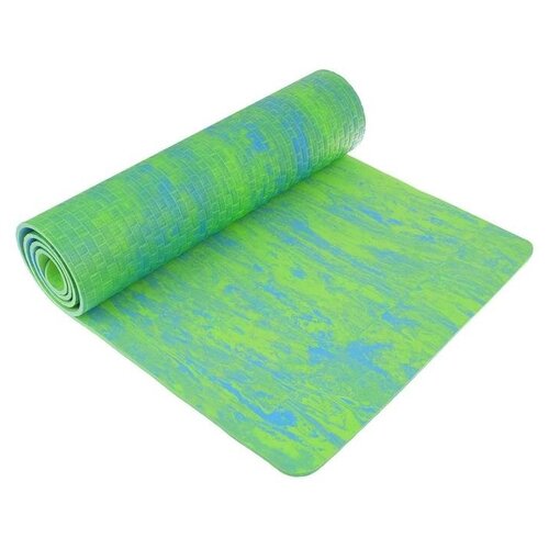 фото Коврик sangh yoga mat двухцветный, 183х61х0.7 см зеленый однотонный