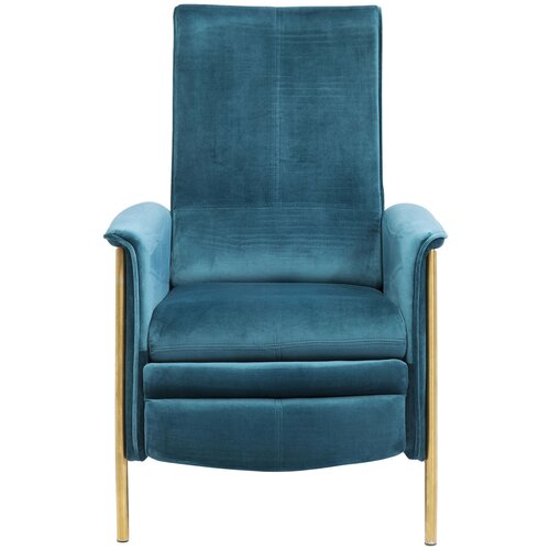 фото Kare design кресло для отдыха lazy, коллекция "ленивый" 70*104*90, бархат, полиуретан, шпон, нержавеющая сталь, синий