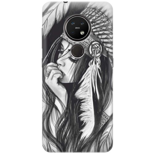 фото Re:paчехол - накладка artcolor для nokia 6.2 / 7.2 с принтом "эскиз девушки"