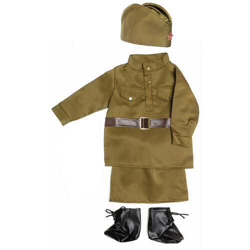 костюм военный детский для девочки солдаточка кф 5099 5 предметов 2237 38 40 140 146 Карнавальный костюм Фабрика Бока Солдаточка в юбке для малышей