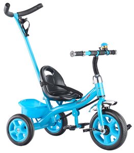 Фото Велосипед детский трёхколесный, с родительской ручкой XEL-107-2, 3-х колесный, синий