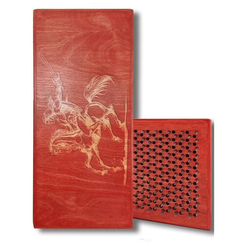 фото Доска садху с динамическими гвоздями, воин - 345 шаг 10мм красная goodwood