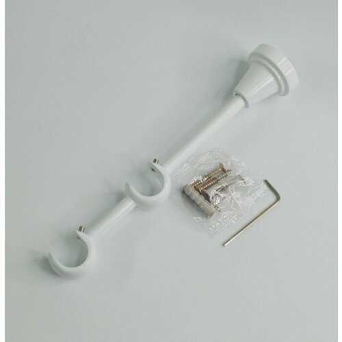 Кронштейн для карниза Открытый 2 ряда, 19/19 мм, 20 см, белый глянец