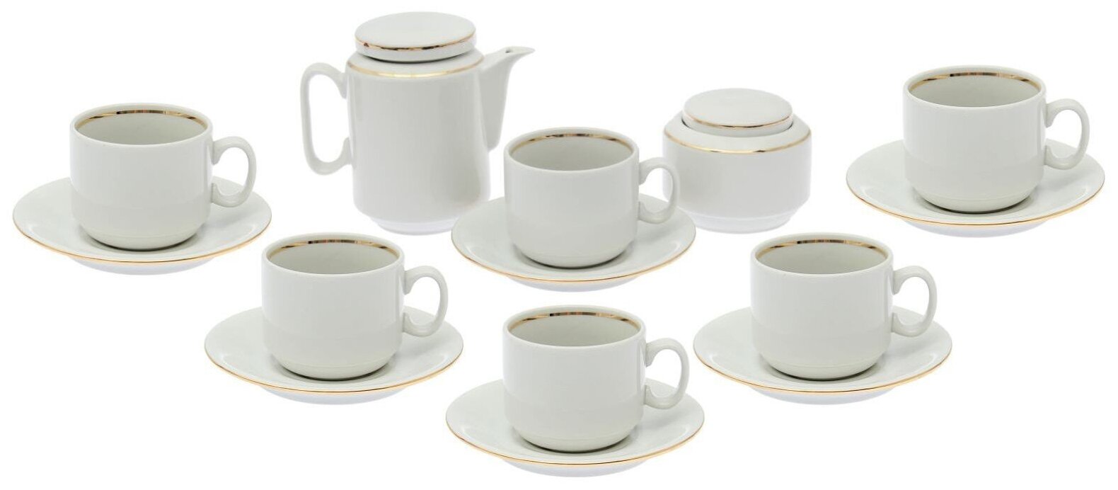 фото Чайный сервиз Добрушский фарфоровый завод Комфорт без деколи, 14 предм.