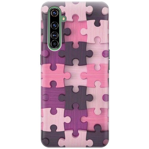 фото Cиликоновый чехол на realme x50 pro / рилми х50 про с принтом "сиреневый паззл" gosso