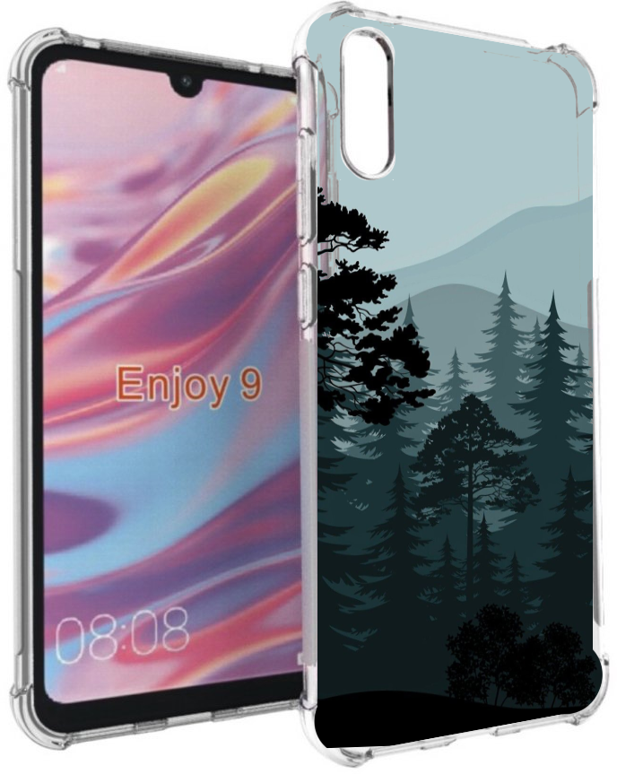 Чехол задняя-панель-накладка-бампер MyPads темный лесочек для Huawei Enjoy 9/Huawei Y7 (2019)/Honor 8C противоударный