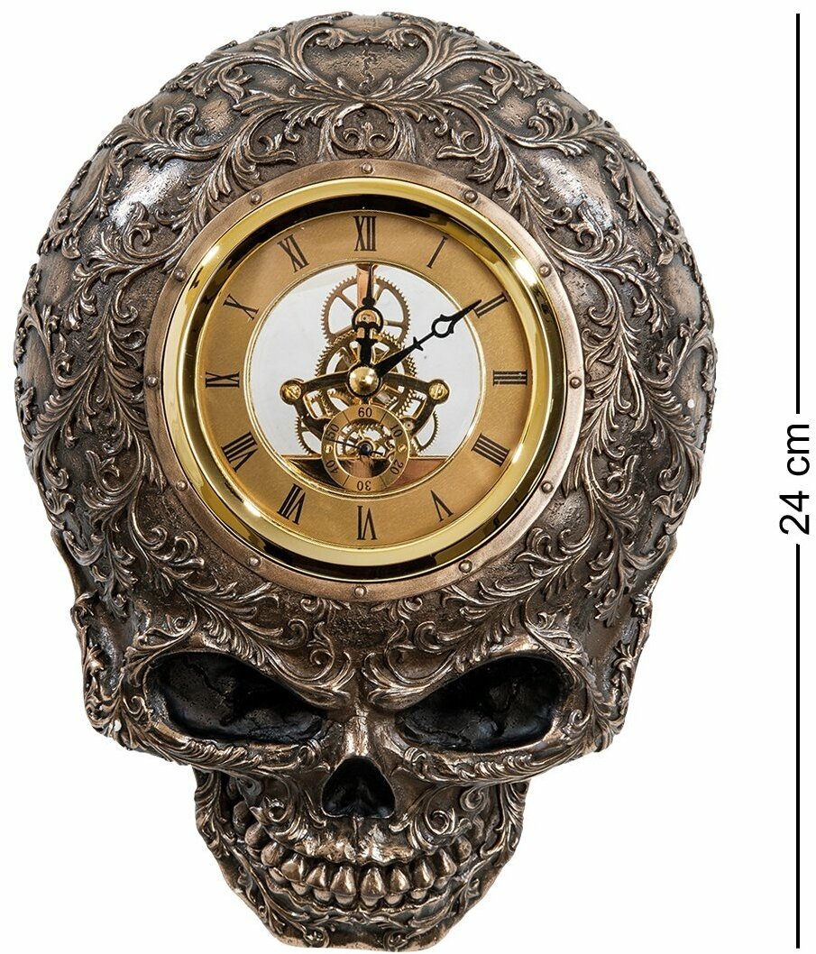 Статуэтка - часы в стиле Стимпанк "Череп" WS-916 Veronese 905356