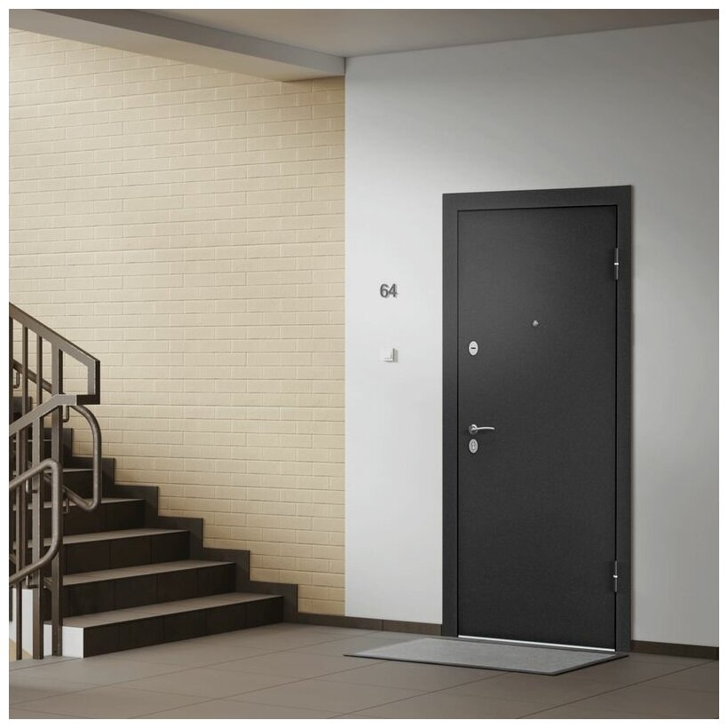 Дверь входная Torex для квартиры Terminal-B 950х2050, правый, тепло-шумоизоляция, антикоррозийная защита, замки 3-го класса защиты, черный/серый - фотография № 3
