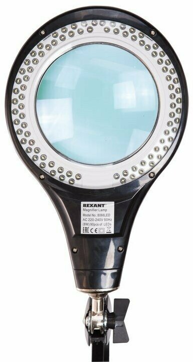 Лупа настольная Rexant 90 LED (31-0406) Black