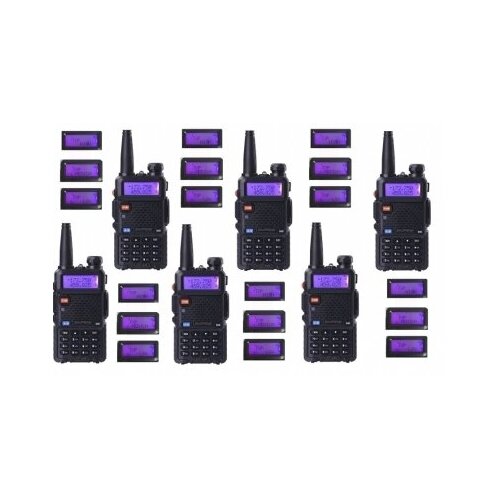 Рация Baofeng UV-5R 8W (3 режима мощности) 6шт. черный